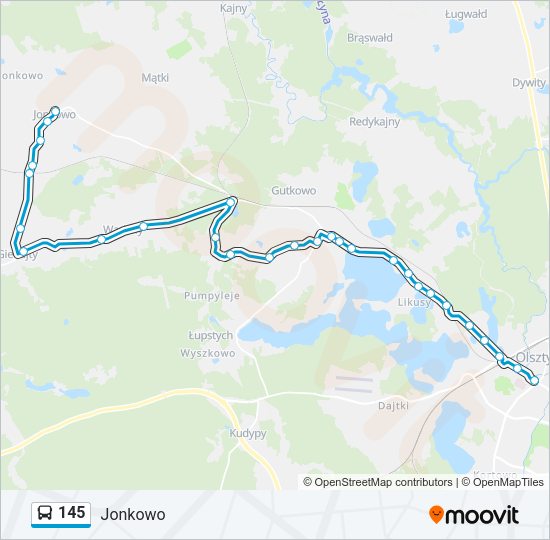 145 bus Line Map