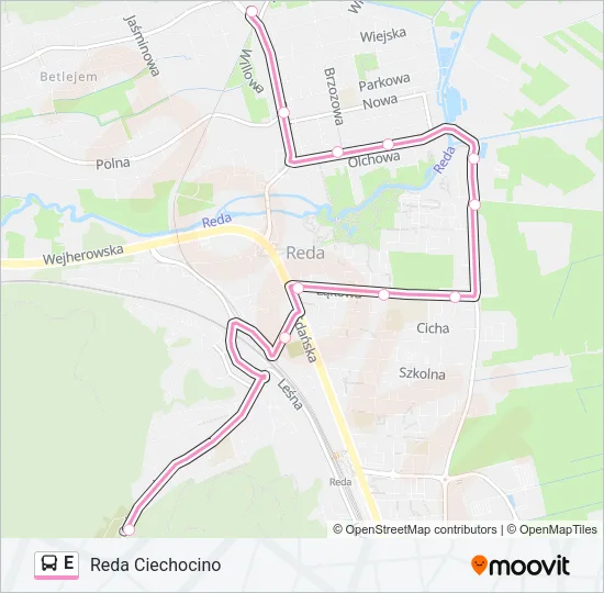 E Bus Line Map