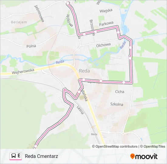 E Bus Line Map