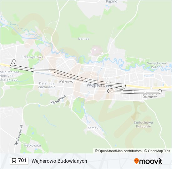 701 bus Line Map