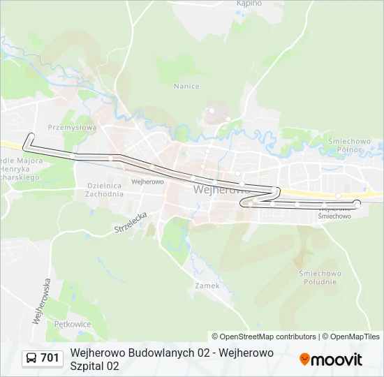 701 Bus Line Map
