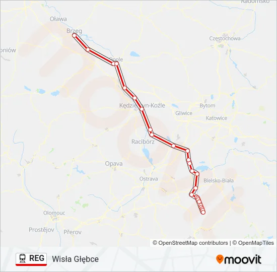 REG Train Line Map
