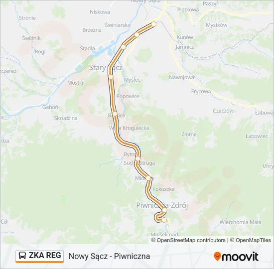 Автобус ZKA REG: карта маршрута