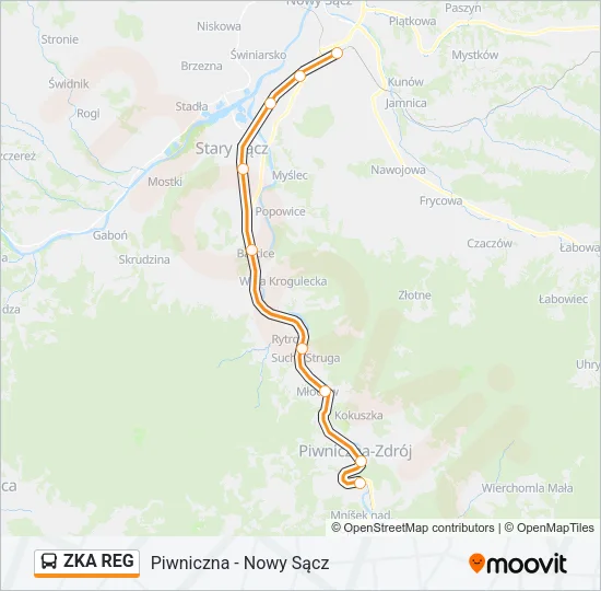 Автобус ZKA REG: карта маршрута