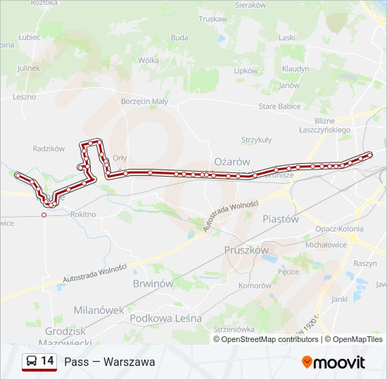 14 bus Line Map