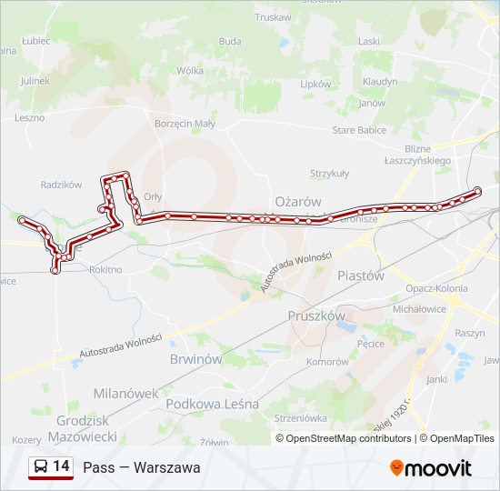 Автобус 14: карта маршрута