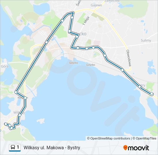 1 bus Line Map