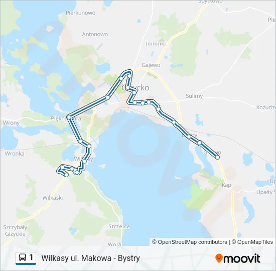 Автобус 1: карта маршрута
