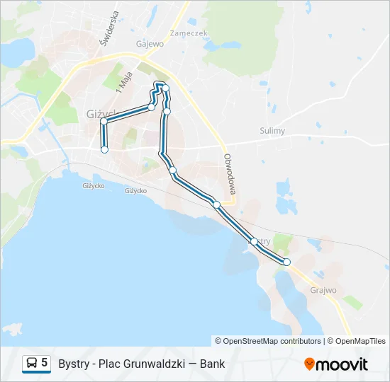 5 Bus Line Map