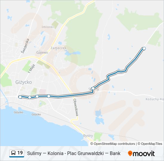 19 bus Line Map