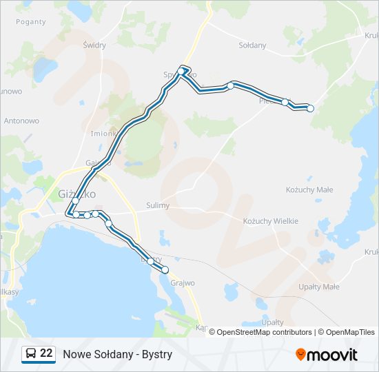 Автобус 22: карта маршрута