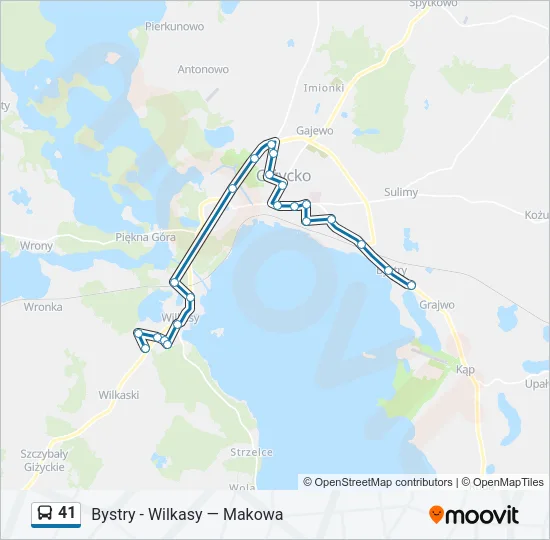 Автобус 41: карта маршрута
