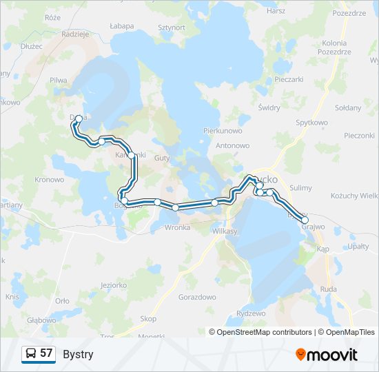 57 bus Line Map