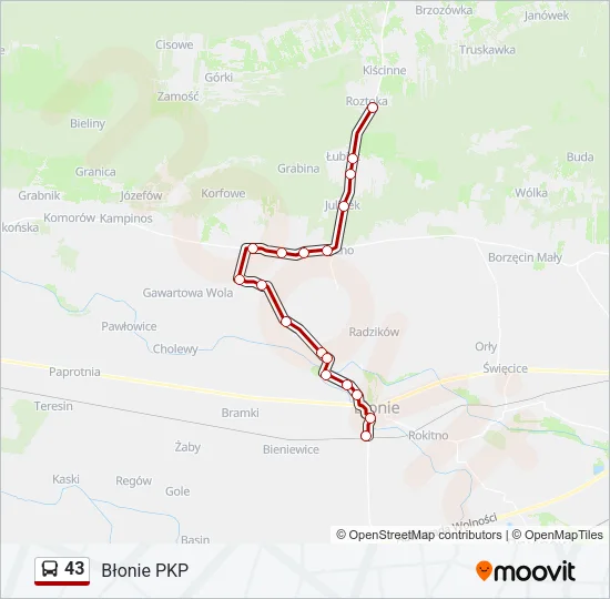 43 Bus Line Map