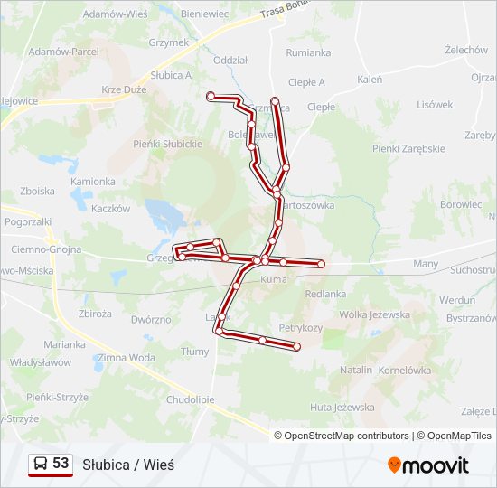 53 bus Line Map