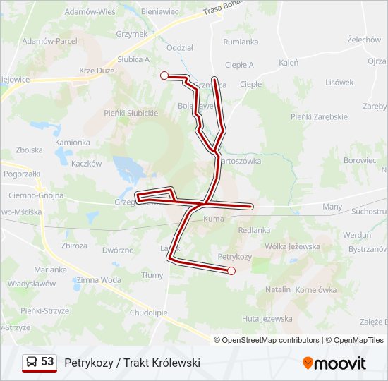 53 bus Line Map