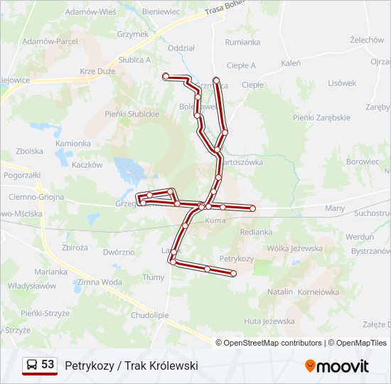 53 bus Line Map