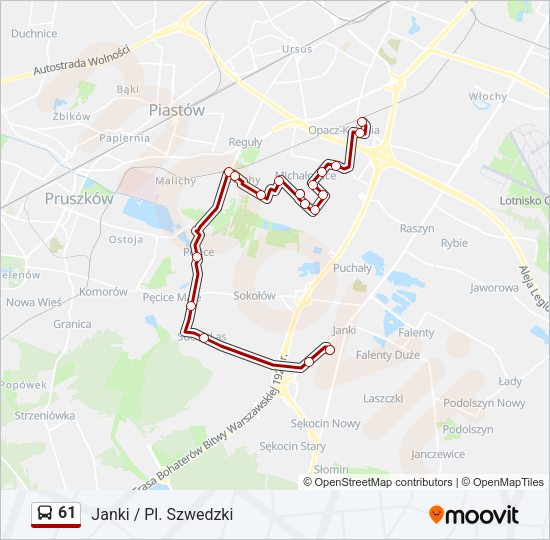 61 bus Line Map