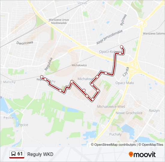 61 bus Line Map