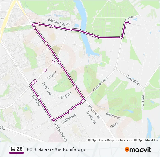 Z8 Bus Line Map