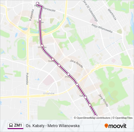 ZM1 Bus Line Map