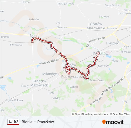 67 bus Line Map