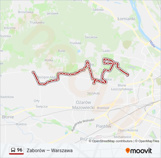 96 bus Line Map