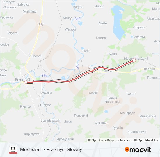 Поезд IC+ 33022: карта маршрута