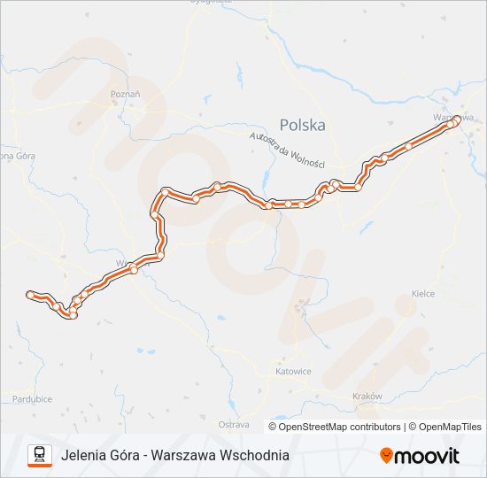 Поезд IC 61170: карта маршрута