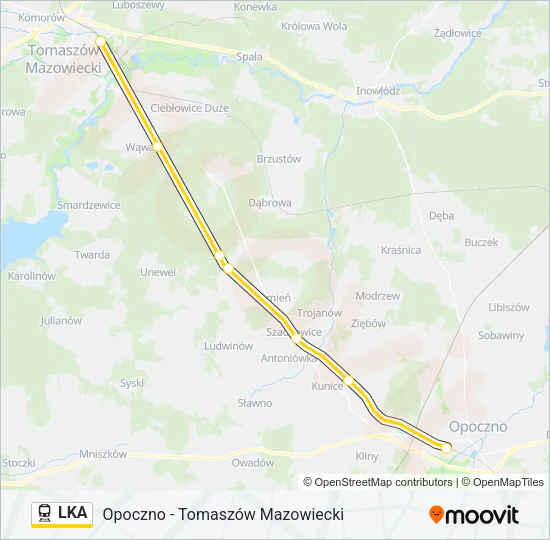Поезд LKA: карта маршрута