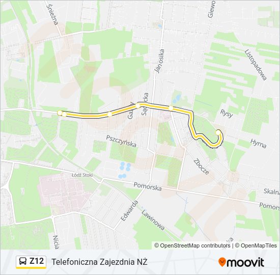 Автобус Z12: карта маршрута