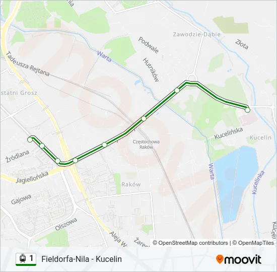 1 Light Rail Line Map