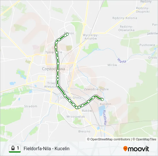 1 Light Rail Line Map
