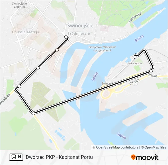 Автобус N: карта маршрута