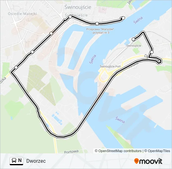 N Bus Line Map