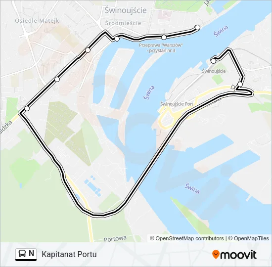 Автобус N: карта маршрута