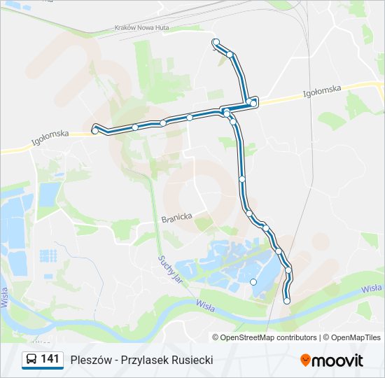 141 bus Line Map