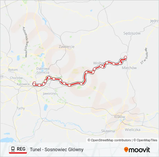 REG Train Line Map