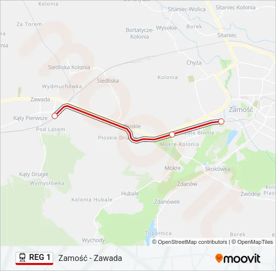 REG 1 Train Line Map