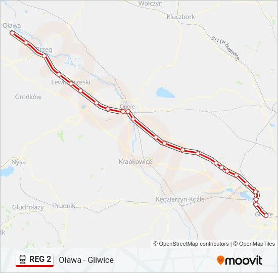 REG 2 Train Line Map