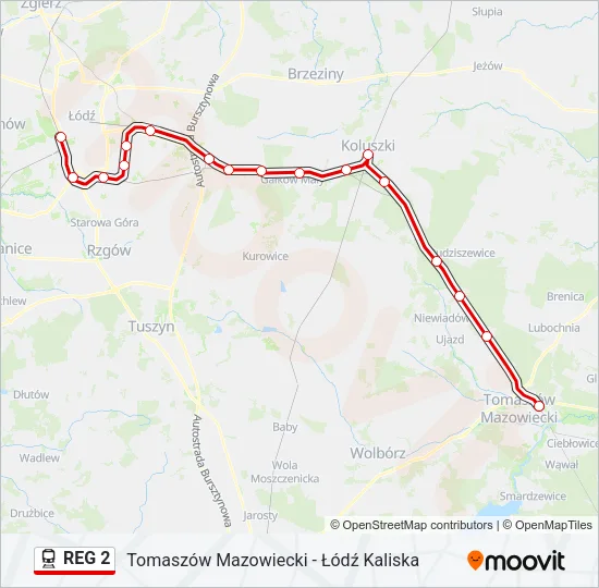 REG 2 Train Line Map