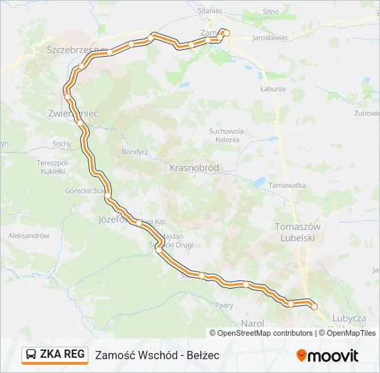 Автобус ZKA REG: карта маршрута