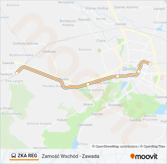 Автобус ZKA REG: карта маршрута