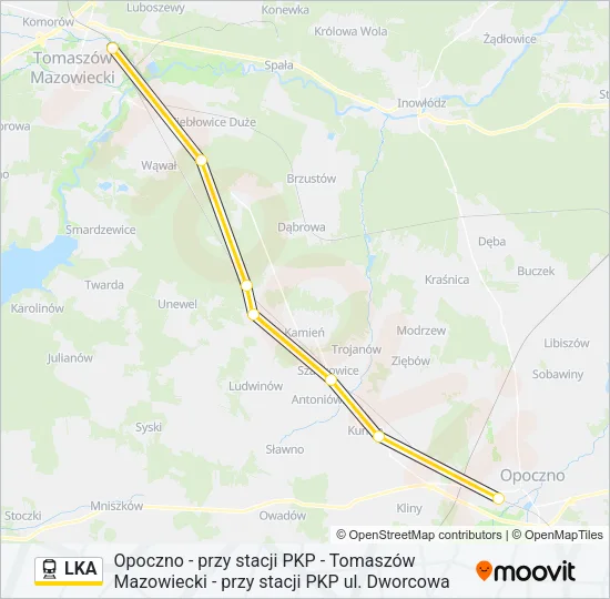 Поезд LKA: карта маршрута