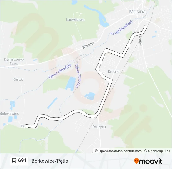 Автобус 691: карта маршрута