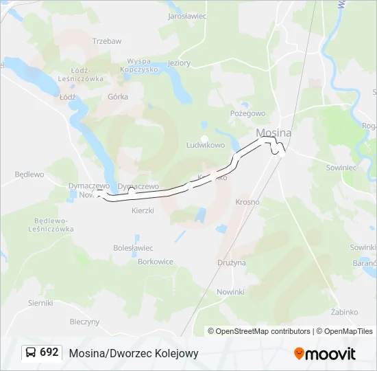 Автобус 692: карта маршрута