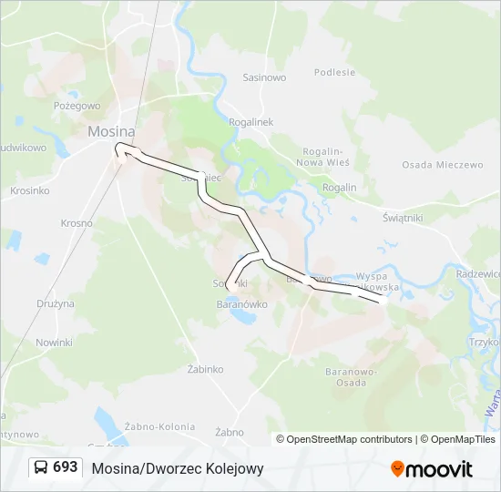 Автобус 693: карта маршрута