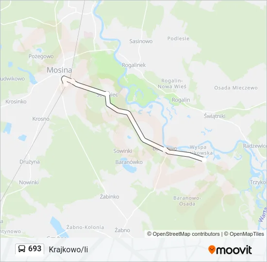 Автобус 693: карта маршрута