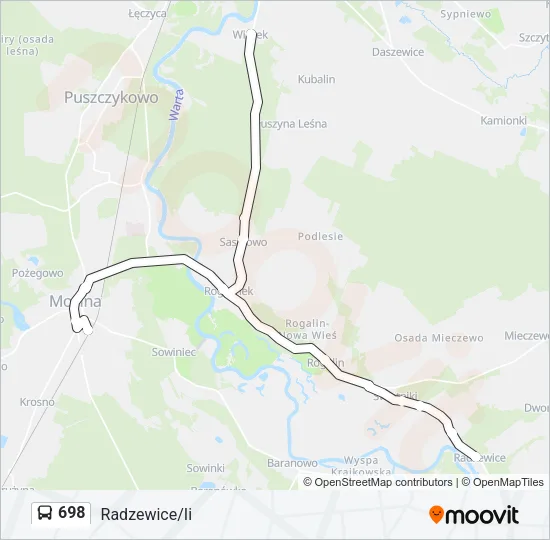 Автобус 698: карта маршрута