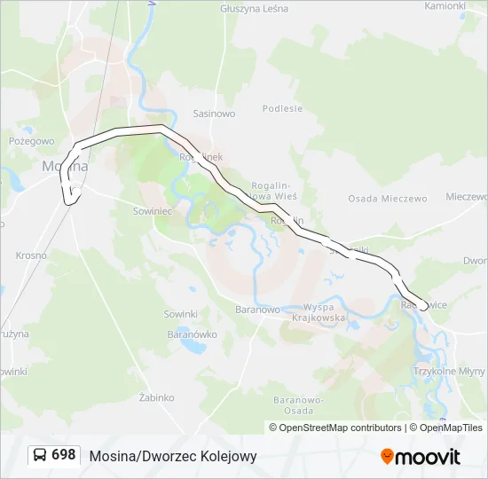 Автобус 698: карта маршрута
